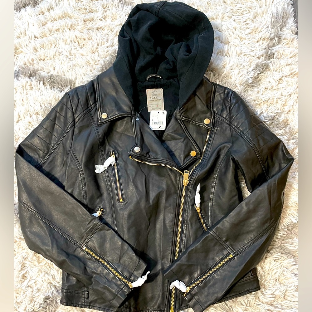Free People Vegan Leather Moto Jacket